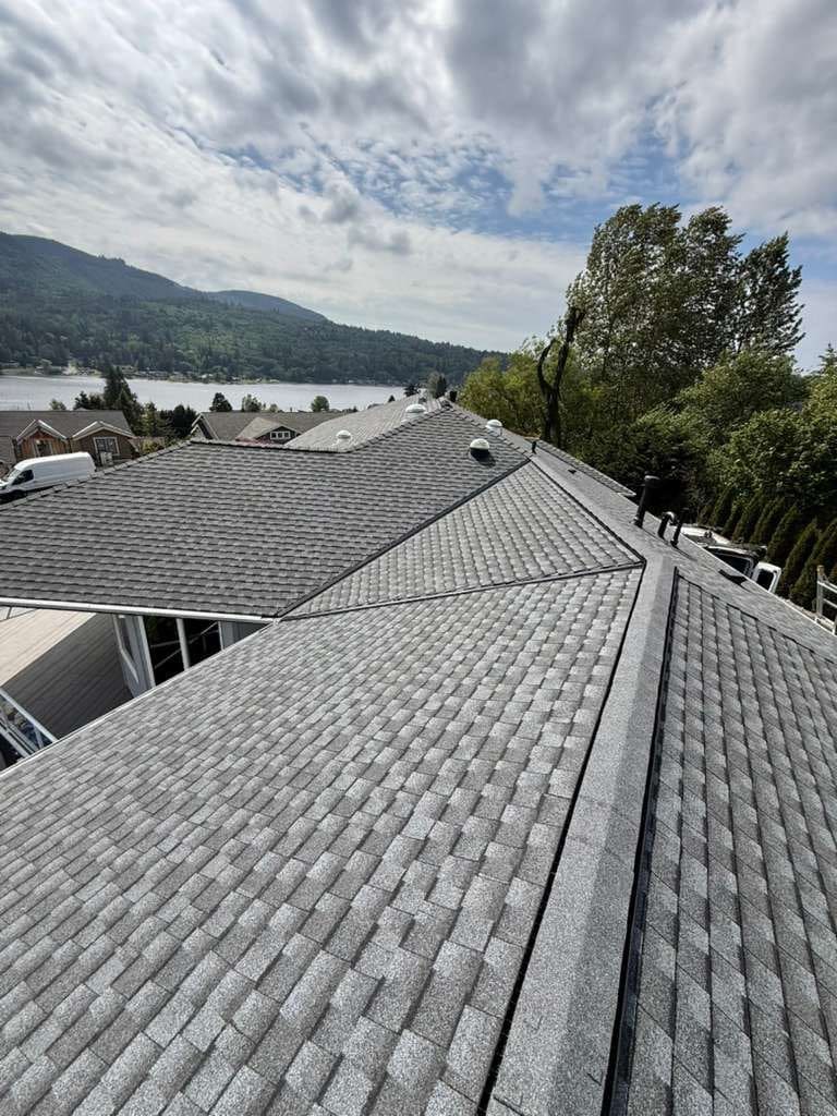 New shingles installed after a roof repair